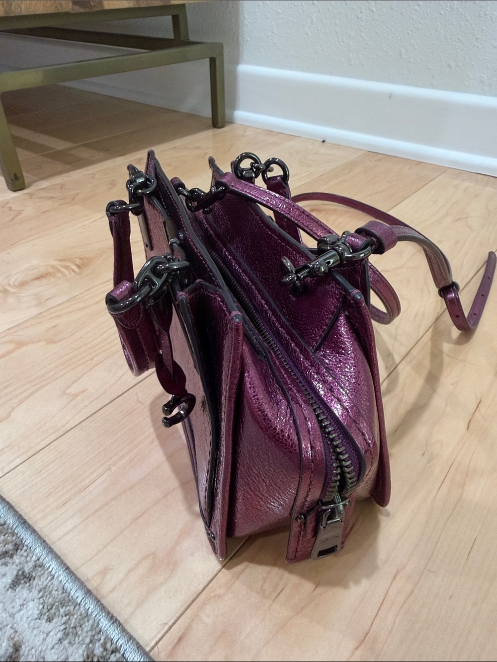 Coach Metallic Plum Crossbody Satchel - Picture 3 of 3